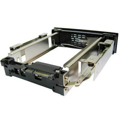 3.5 Inch Hard Drive Mobile Rack with Hot Swap Functionality in a 5.25-inch bay, metal hot-swap tray for quick drive replacement