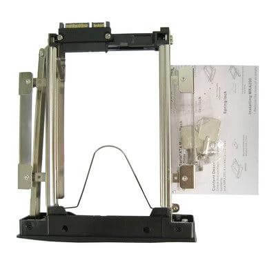3.5 Inch Hard Drive Mobile Rack with Hot Swap Functionality — metal tray and connectors for 3.5" drive hot-swap in 5.25" bay