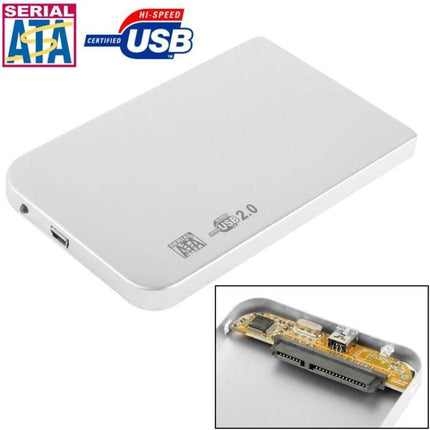 Black External Enclosure for 2.5 Inch SATA Hard Drives - slim USB 2.0 portable case for repurposing laptop HDDs and easy backups
