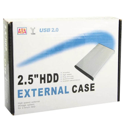 Black External Enclosure for 2.5 Inch SATA Hard Drives - USB 2.0 portable 2.5" HDD external case for laptop drive backups and data transfer