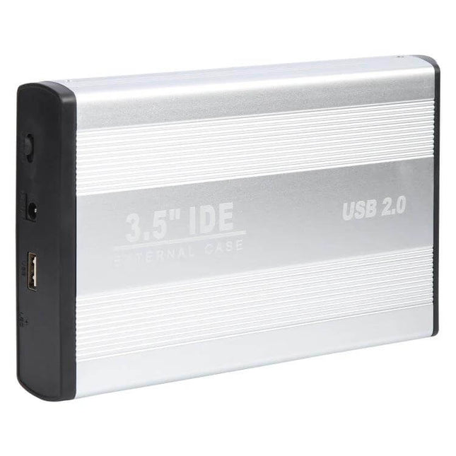 External Enclosure for 3.5 Inch IDE Hard Drives with EU Plug - silver USB 2.0 3.5" IDE external case for repurposing drives