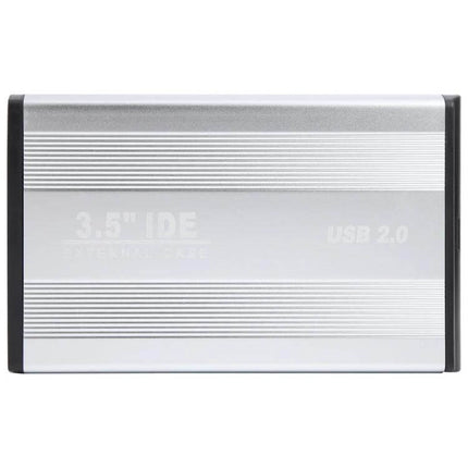 External Enclosure for 3.5 Inch IDE Hard Drives with EU Plug silver aluminum external 3.5" IDE USB 2.0 case for backups and file transfer
