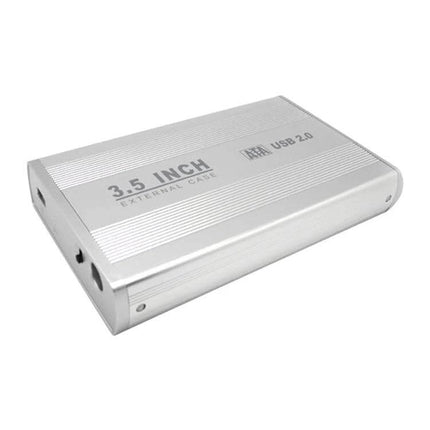 Portable USB Enclosure for 3.5 Inch Hard Drives silver external SATA-to-USB case for desktop backups and portable storage