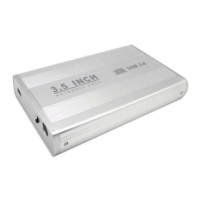 Portable USB Enclosure for 3.5 Inch Hard Drives silver external SATA-to-USB case for desktop backups and portable storage