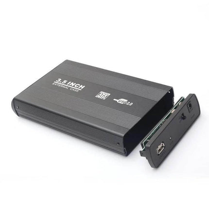 Portable USB Enclosure for 3.5 Inch Hard Drives with USB 2.0 port, metal external case for SATA desktop HDD backup and portable storage