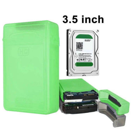 Durable Protective Enclosure for 3.5 Inch SATA Hard Drives green shockproof storage case for transporting and protecting 3.5-inch drives