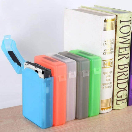 Durable Protective Enclosure for 3.5 Inch SATA Hard Drives in assorted colors, shock-resistant portable hard drive case