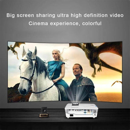 Durable DVI to HDMI Adapter for Connecting Devices to TVs shown linking a projector to HDTV for big-screen video
