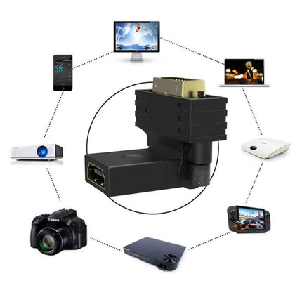 Durable DVI to HDMI Adapter for Connecting Devices to TVs — 24+1 DVI male to HDMI female connector for TVs, PCs, projectors and gaming consoles