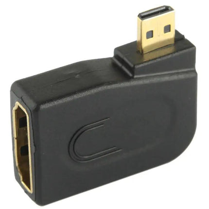 Micro HDMI to HDMI Gold Plated Adaptor with 90 Degree Angle