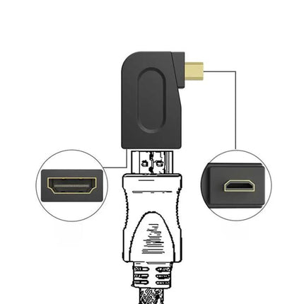 Micro HDMI to HDMI Gold Plated Adaptor with 90 Degree Angle
