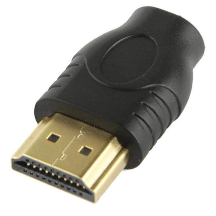 Gold Plated HDMI Male to Micro HDMI Female Adapter for Devices - black molded body with gold-plated HDMI connector