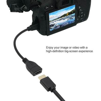 Short 17cm Cable for Connecting Mini HDMI Devices to HDMI Displays — camera to TV HDMI adapter cable for travel and presentations