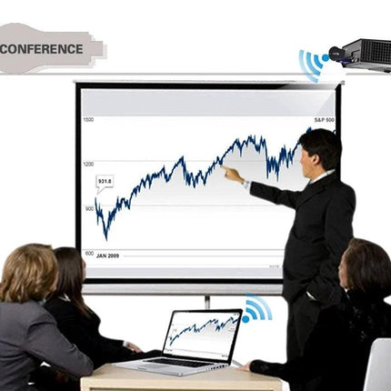 M2 Plus WiFi HDMI Dongle for Wireless Screen Mirroring to TVs - presenter mirroring laptop chart to conference projector