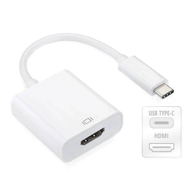 HDMI Adapter for Connecting Devices to MacBook 12 Inch white USB-C to HDMI cable adapter for presentations and streaming