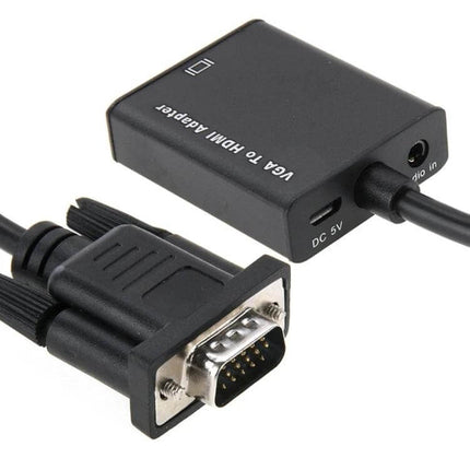 HDMI Scaler Adapter for 4K Ultra HD Video Conversion black VGA to HDMI adapter box with cable and DC 5V port