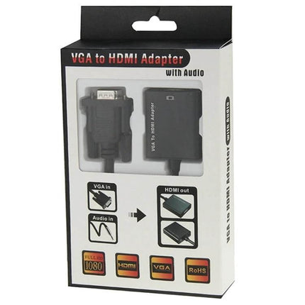 HDMI Scaler Adapter for 4K Ultra HD Video Conversion - VGA to HDMI adapter box with audio, 1080P to 4K upscale