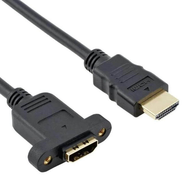 30cm HDMI Male to Female Adapter Cable for Device Connections - compact HDMI extension for tight TV, console, laptop and projector setups