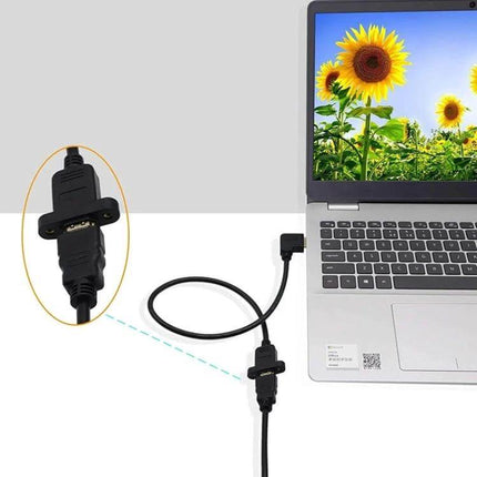 30cm HDMI Male to Female Adapter Cable for Device Connections - compact extension between laptop and HDMI cable for tight setups