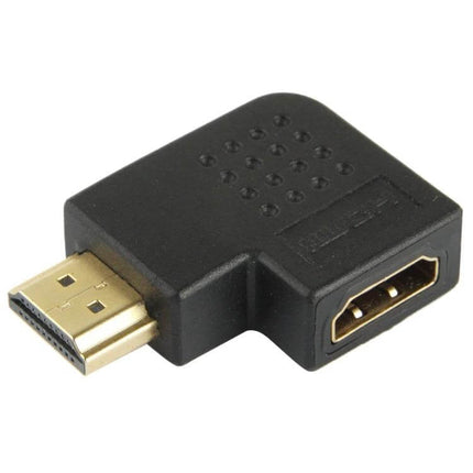 HDMI Adapter with 90-Degree Angle for Flexible Connections - black right-angle HDMI male to female adapter for tight spaces