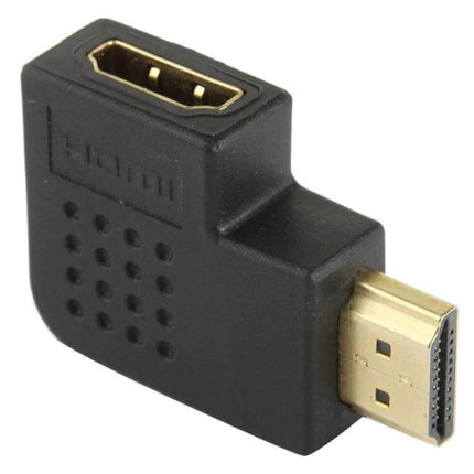 HDMI Adapter with 90-Degree Angle for Flexible Connections - black right-angle HDMI coupler for tight spaces