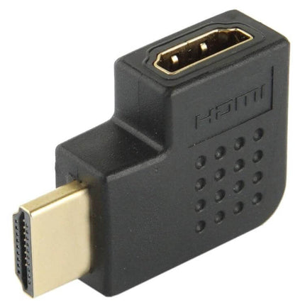 HDMI Adapter with 90-Degree Angle for Flexible Connections, compact black right-angle HDMI adapter for tight spaces