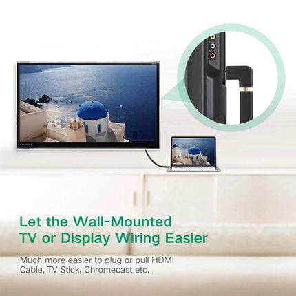 HDMI Adapter with 90-Degree Angle for Flexible Connections - compact right-angle HDMI for wall-mounted TVs and tight monitor ports