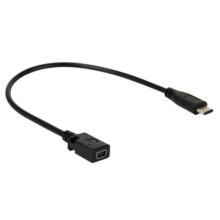 Essential Adapter for Daily USB-C to Mini USB Connections - compact black USB-C to Mini USB adapter cable for charging and data transfer