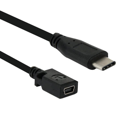 Essential Adapter for Daily USB-C to Mini USB Connections — black USB-C to Mini USB adapter for charging and data transfer