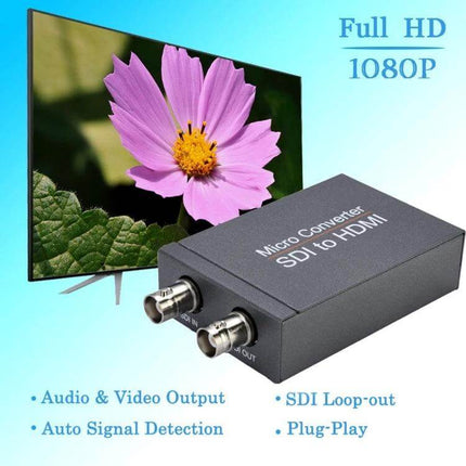 SDI to HDMI Video Converter for High-Definition Displays - compact SDI to HDMI converter with HD‑SDI/3G‑SDI support, plug‑play video and audio output