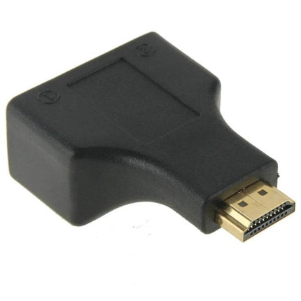 HDMI Extender for Extending TV Signals Up to 30 Meters via Cable compact black HDMI over CAT adapter for home theater and conference setups