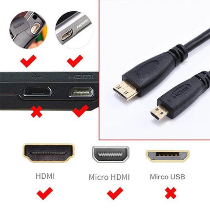 Coiled Micro HDMI to HDMI Cable with Gold Plating, 60cm Extendable – coiled Micro HDMI to HDMI cable showing gold-plated connectors and ports