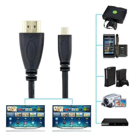 Coiled Micro HDMI to HDMI Cable with Gold Plating, 60cm Extendable connecting micro HDMI devices to TVs and monitors