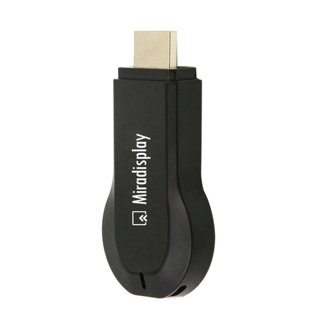 Miradisplay Wireless HDMI Dongle for Screen Mirroring on TV - compact black HDMI wireless screen mirroring stick for TV and presentations