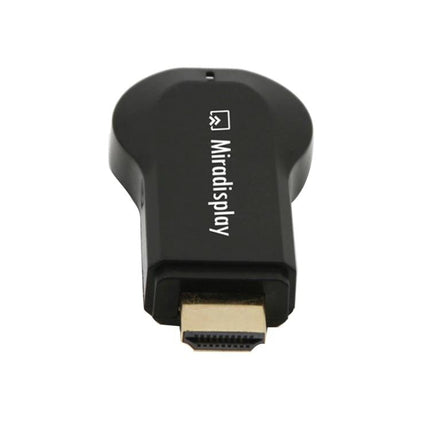 Miradisplay Wireless HDMI Dongle for Screen Mirroring on TV - compact black HDMI wireless display adapter for streaming photos, videos and presentations