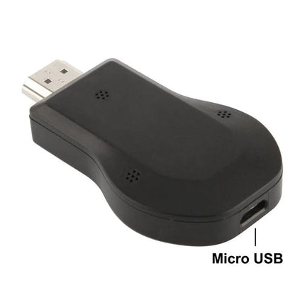 Ezcast HDMI Dongle for Wireless Mirroring from Phones to TV - black HDMI dongle with micro USB port for streaming and screen mirroring