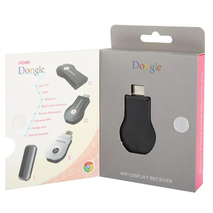 Ezcast HDMI Dongle for Wireless Mirroring from Phones to TV black HDMI WiFi display receiver in retail packaging
