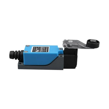 Mini Roller Arm Limit Switch for Industrial Equipment Use - compact blue roller arm limit switch for assembly line position detection and safety
