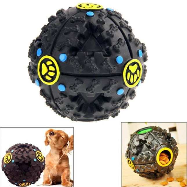 Interactive Chew Ball Toy for Pets in Daily Play Sessions - black textured treat ball for dogs
