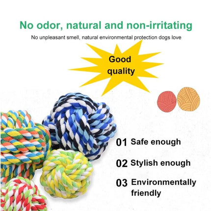 Cotton Rope Ball for Daily Pet Playtime and Chewing Fun - colorful durable cotton rope toy for fetch, chewing, and oral care