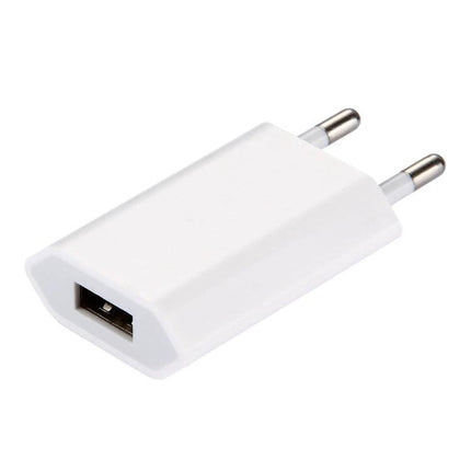 Portable USB Travel Charger for Everyday Devices on the Go - white compact USB wall charger for phones and tablets, travel-friendly plug