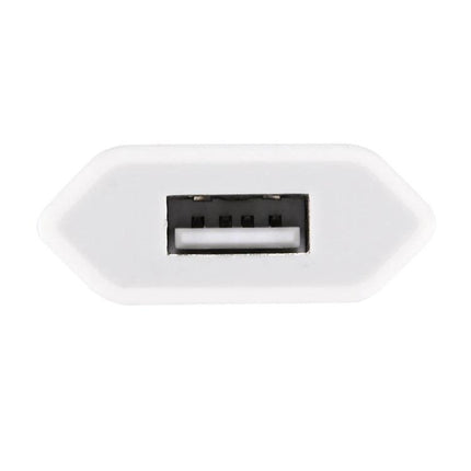 Portable USB Travel Charger for Everyday Devices on the Go white USB port close-up showing standard USB-A connector for charging phones and tablets