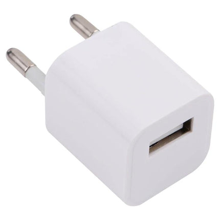 Compact USB Charger for Travel and Everyday Essentials - white single-port travel wall USB adapter for phone and tablet charging