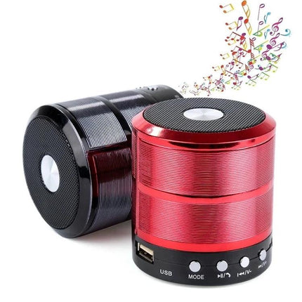 Compact Portable Bluetooth Speaker For Home Desk Kitchen Travel compact red and black wireless speaker with USB TF AUX ports