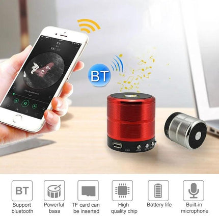 Compact Portable Bluetooth Speaker For Home Desk Kitchen Travel - red wireless mini speaker with phone pairing and TF/AUX support