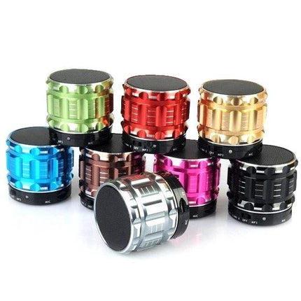 Compact Portable Bluetooth Speaker For Home Desk Kitchen Travel - colorful metal mini wireless speakers, TF card and AUX ready