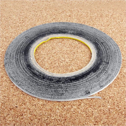 10mm Double Sided Adhesive Tape for Mobile Phone Repair roll on cork background, thin double-sided tape for screen and battery reattachment