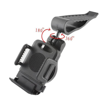 Car Sun Visor Phone Mount Clip Universal Fit For Smartphones - black adjustable 360° rotatable visor clip holder for car