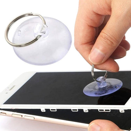 Durable Suction Cup with Key Ring for Phone Screen Repair - clear ABS suction cup lifting glass panel on smartphone for safe screen removal