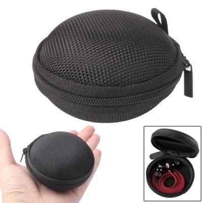 Durable Nylon Bag for Earphone Protection During Daily Travel compact zippered round case for on-the-go earphone storage